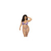 Nuisette grande taille couleur lavande et chair Verona, en dentelle et résille transparente 